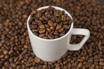 coffee beans in a cup