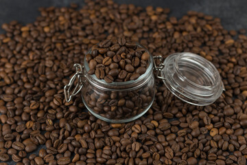 Fototapeta premium coffee beans in a jar