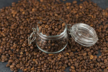 coffee beans in a jar