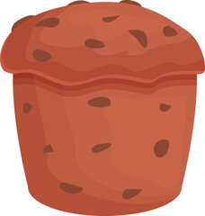 Panettone icon cartoon vector. Italian cake. Slice food
