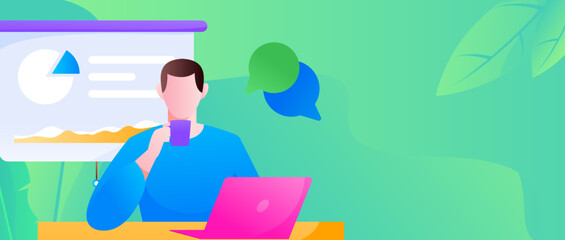 Business work character flat vector concept operation illustration
