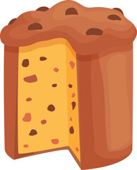 Hand panettone icon cartoon vector. Cake bread. Food idea