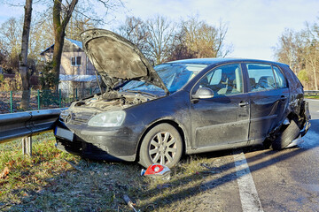 Сar body after accident on a road