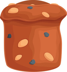 Biscuit panettone icon cartoon vector. Italian slice. Sweet food