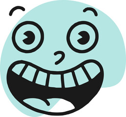 Smiley face retro emoji. Faces of cartoon characters from the 30s. Vintage comic vector illustration.