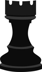 A chess in black on a white isolated background. World C