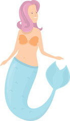Summer mermaid icon cartoon vector. Cute girl. Ocean fantasy