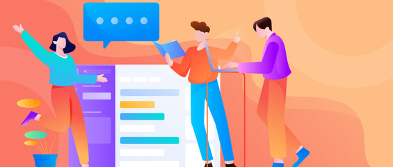 Business work character flat vector concept operation illustration
