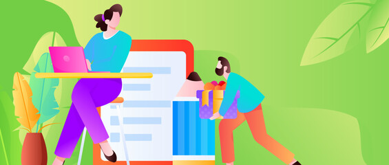 Business work character flat vector concept operation illustration
