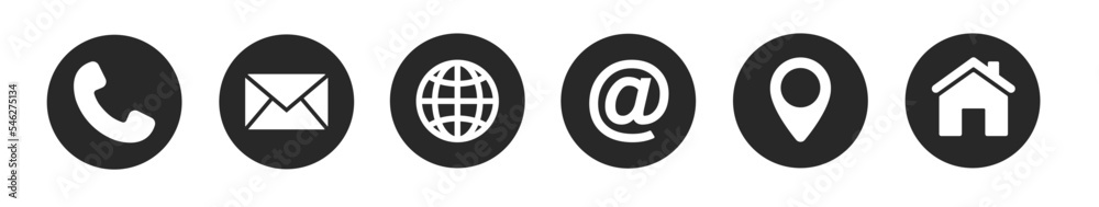Wall mural contact and web icons set. communication icon symbol