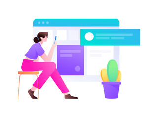 Business work character flat vector concept operation illustration
