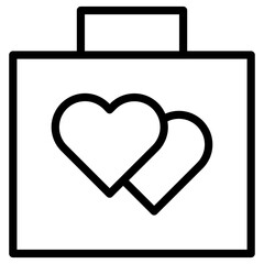 briefcase love icon