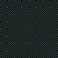 seamless geometric circle background. seamless polka dot background.Abstract circle and square vector.rhombus fabric pattern.black background.Vector illustration used for wallpaper, wrapping paper.