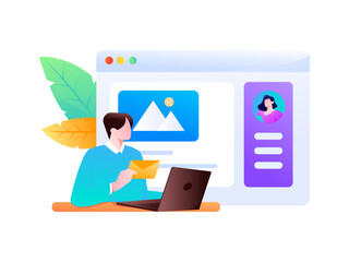 Business work character flat vector concept operation illustration
