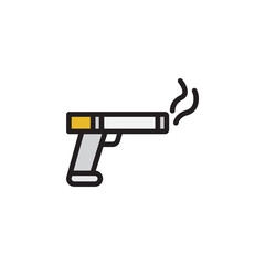 gun no smoking outline icon. Elements of smoking activities illustration icon. Signs and symbols can be used for web, logo, mobile app, UI, UX