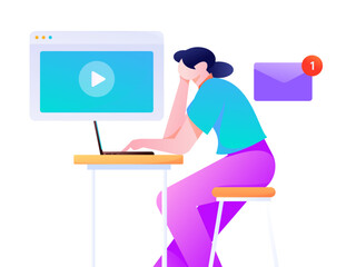 Business work character flat vector concept operation illustration
