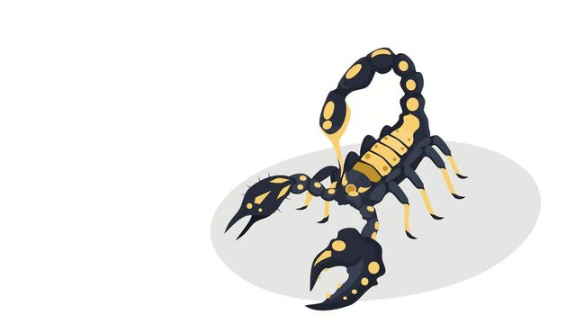 A yellow and black colored scorpion