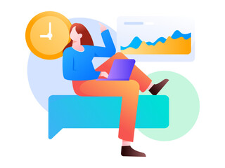 Business work character flat vector concept operation illustration
