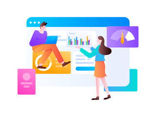 Business work character flat vector concept operation illustration
