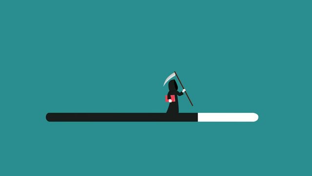 A loading bar with a grim reaper