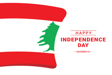 Lebanon Independence Day. Vector Illustration. The illustration is suitable for banners, flyers, stickers, cards, etc.