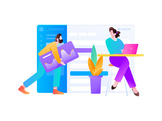 Business work character flat vector concept operation illustration
