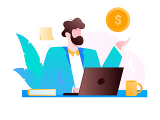 Business work character flat vector concept operation illustration
