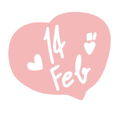 Valentine Doodle 14 feb quote with heart shape 