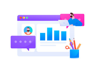 Business work character flat vector concept operation illustration
