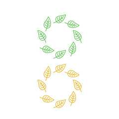 Natural Herbal Leaves Sign, Symbol, Logo isolated On White