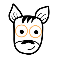 cute giraffe face childish hand drawn illustration