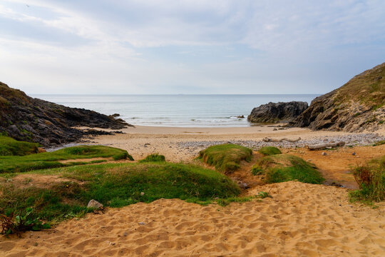 Tranquil Pobbles beach on a summer morning.