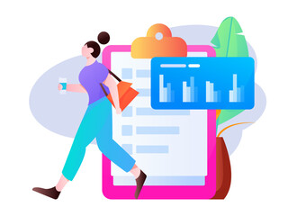 Business work character flat vector concept operation illustration
