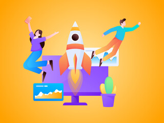 Business work character flat vector concept operation illustration
