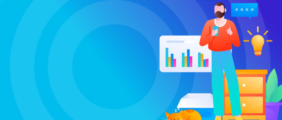 Business work character flat vector concept operation illustration
