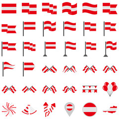 Austria independence day icon set, Austria independence day vector set sign symbol