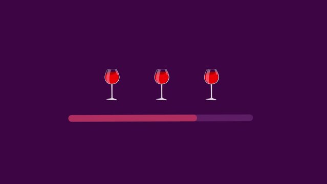 A Loading bar with three wine glasses