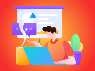 Business work character flat vector concept operation illustration
