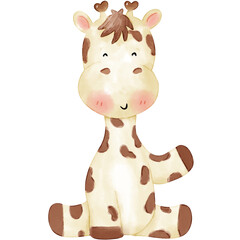 Baby Giraffe watercolor illustration