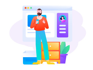 Business work character flat vector concept operation illustration
