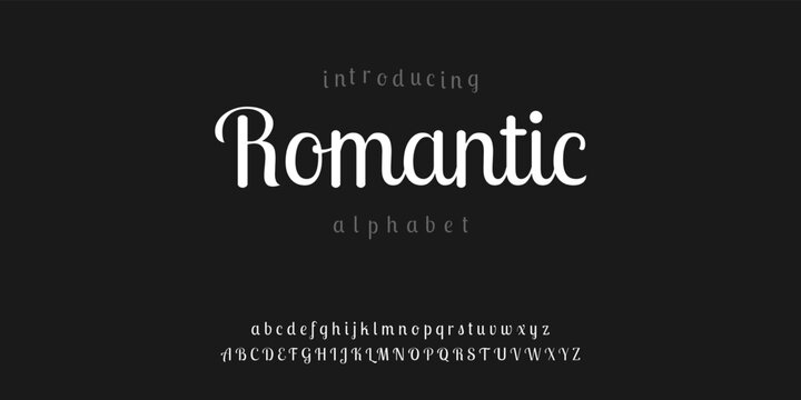 Romantic Modern Handwriting Font Alphabet. Abstract Fashion font alphabet. Minimal modern urban fonts for logo, brand etc. Typography typeface uppercase lowercase. vector illustration