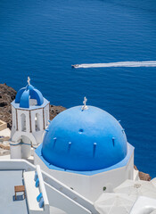 Beautiful Landscape Panorama view of Santorini Greece