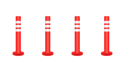 Fototapeta na wymiar Safety delineator. Traffic posts. Road poles. Vector stock illustration.