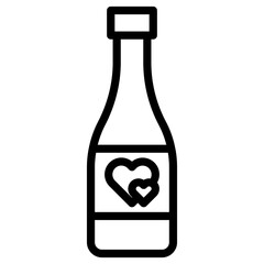bottle with love icon