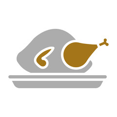 Fototapeta premium Fried Chicken Icon Style