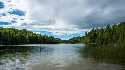 Fototapeta na wymiar View over a small lake