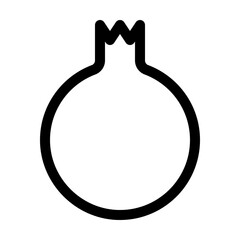 Pomegranate outline icon. Editable stroke. Vector graphics