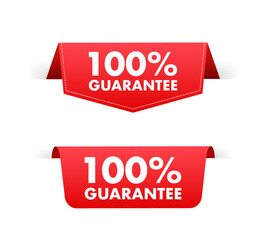 100 guarantee sign, label. Guaranteed tags. Vector stock illustration