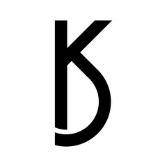 letter k b logo design template