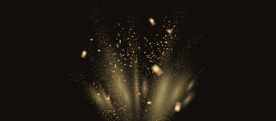 Abstract background with an explosion of golden glitter - 546290355